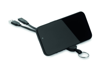 Logo trade promotional merchandise picture of: 60W cable keyring recycled ABS
